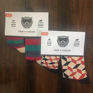 Pair of Thieves kid and mom twinsies socks